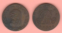 Half Penny 1793 Druid Farthing Tokens Jetons Gettoni Bronze Coin - Other & Unclassified