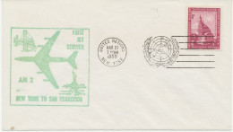 VEREINTE NATIONEN NEW YORK 21.3.1959, Erstflug PAA AM 2 First Jet Service „VEREINTE NATIONEN, NEW YORK – SAN FRANCISCO“ - Airmail