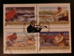 Canada 1993  USED  Sc1494a   Se-tenant Block Of 4 X 43c  Folklore - 4 - Gebruikt