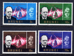 BRUNEI - 1966 CHURCHILL COMMEMORATION SET (4V) FINE MNH ** SG 136-139 - Brunei (...-1984)