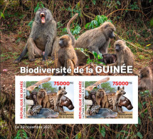 GUINEA 2023 IMPERF M/S 2V - FROGS FROG BAOBAB HIPPOPOTAMUS TURTLES TURTLE MUSHROOMS MONKEYS SHELLS OWLS OWL HYENA - MNH - Ranas