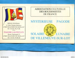 Carte Double D'invitation-association Culturelle Bouddhistes De France-mystérieuse Pagode-villeneuve Sur Lot -aout 1987 - Bouddhisme