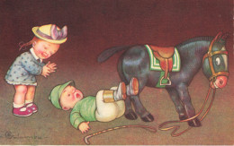 E. COLOMBO * CPA Illustrateur Italia Colombo * N°2251 * Enfants Chute Cheval Horse - Colombo, E.