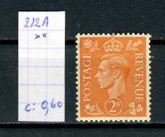 Grande-Bretagne    N° 212A Xx - Unused Stamps