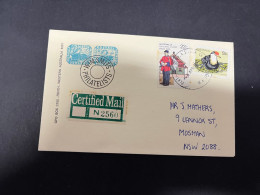 1-2-2024 (3 X 4) Australia FDC - 1981 - Certified Mail Letter (unusual !) - Brieven En Documenten