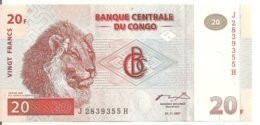 CONGO 20 FRANCS 1997 UNC P 88 - Ohne Zuordnung