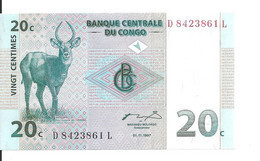 CONGO 20 CENTIMES 1997 UNC P 83 - Unclassified