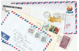 5 X Diff Franking  HONG KONG Covers AIR MAIL  To GB  China Cover Stamps - Lettres & Documents
