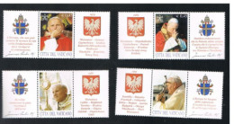 VATICANO - UN 1341.1344 - 2004 LA POLONIA E L'EUROPA:VISITE DI GIOVANNI PAOLO II- COMPLET SET OF 4 WITH 2 LABELS- MINT** - Ungebraucht