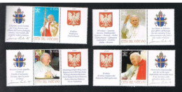 VATICANO - UN 1345.1348 - 2004 LA POLONIA E L'EUROPA:VISITE DI GIOVANNI PAOLO II- COMPLET SET OF 4 WITH 2 LABELS- MINT** - Nuevos