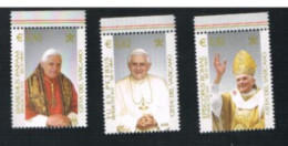 VATICANO - UNIF.1382.1384 - 2005  INIZIO DEL PONTIFICATO DI BENEDETTO XVI (COMPLET SET OF 3 STAMPS, BY BF)  - MINT ** - Ungebraucht