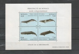 MONACO BLOC N°59  NEUF CETACES DE LA MEDITERRANEE. COTE 15.00 EUROS. - Whales