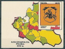 Poland SOLIDARITY (S276): Poland In The Seventeenth Century Starostwo Zmudzkie Crest Map Horse(1) - Viñetas Solidarnosc