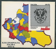 Poland SOLIDARITY (S279): Poland In The Seventeenth Century Voivodeship Poznan Crest Map - Solidarnosc-Vignetten