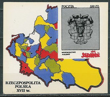 Poland SOLIDARITY (S283): Poland In The Seventeenth Century Voivodeship Kalisz Crest Map - Solidarnosc-Vignetten