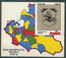 Poland SOLIDARITY (S288): Poland In The Seventeenth Century Voivodeship Troki Crest Map - Solidarnosc-Vignetten