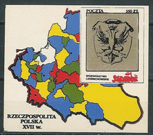 Poland SOLIDARITY (S293): Poland In The Seventeenth Century Voivodeship Czernichow Crest Map - Vignettes Solidarnosc