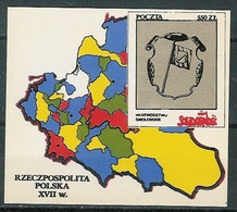 Poland SOLIDARITY (S294): Poland In The Seventeenth Century Voivodeship Smolensk Crest Map - Solidarnosc-Vignetten