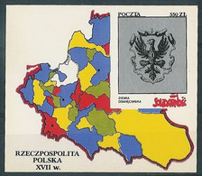 Poland SOLIDARITY (S298): Poland In The Seventeenth Century Earth Oswiecimska Crest Map - Solidarnosc-Vignetten