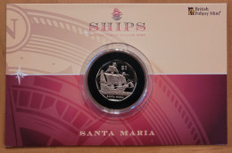 British Virgin 1$ 2022. Ships - Santa Maria. Coincard. Virenium. Mint=1950! - Jungferninseln, Britische