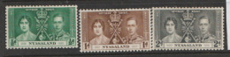 Nyasaland  1937  SG  127-9  Coronation  Mounted Mint - Nyassaland (1907-1953)