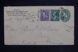 ETATS UNIS - Entier Postal + Compléments De New York Pour La France En 1889 - L 150010 - ...-1900