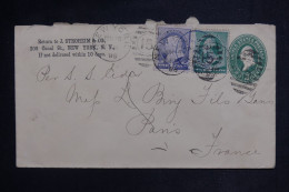 ETATS UNIS - Entier Postal + Compléments De New York Pour La France En 1888 - L 150012 - ...-1900