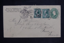 ETATS UNIS - Entier Postal + Compléments De New York Pour La France En 1889 - L 150016 - ...-1900