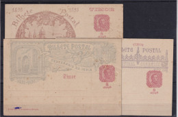 Timor. Conjunto De 3 Enteros Postales Diferentes Y De 1898 - East Timor