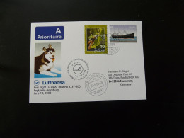 Premier Vol First Flight Reykjavik Iceland To Hamburg Boeing 737 Lufthansa 2008 - Lettres & Documents