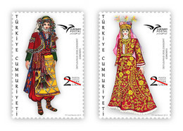 Turkey, Türkei - 2019 - EUROMED, Traditional Woman's Costume, Folklore ** MNH - Ongebruikt
