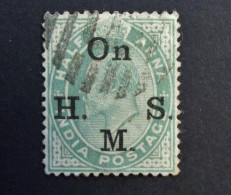 British India - INDIA -  King George V  - Half Anna  On H M S  Watermark - Cancelled - 1911-35 King George V