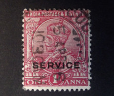 British India - INDIA -  King George V  - 1 Anna  Service  Watermark - Cancelled - 1911-35 King George V