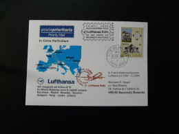 Premier Vol First Flight Vatican Bucharest Via Malpensa Airbus A319 Lufthansa 2009 - Storia Postale