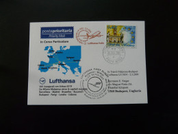 Premier Vol First Flight Vatican Budapest Via Milano Airbus A319 Lufthansa 2009 - Storia Postale