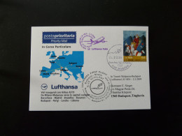 Premier Vol First Flight San Marino Budapest Via Milano Airbus A319 Lufthansa 2009 - Brieven En Documenten