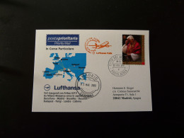 Premier Vol First Flight Vatican To Madrid Via Milano Airbus A319 Lufthansa 2009 - Lettres & Documents