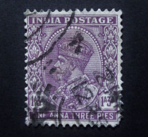 India - East India  -  King George V - One Anna Three Pies -  1 Anna 3 Pies - Cancelled - 1911-35 King George V