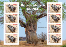GUINEA 2023 IMPERF M/S 8V - BIODIVERSITY - FROGS FROG GRENOUILLES GRENOUILLE - MNH - Ranas