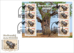 GUINEA 2023 FDC M/S 8V - BIODIVERSITY - FROGS FROG GRENOUILLES GRENOUILLE - Ranas