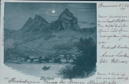 Brunnen Schwyz, Mythen Et Lune 1898 (29.6.1898) - Schwytz