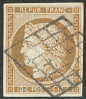 No 1a, Bistre-brun, Belle Nuance Foncée, Obl Grille. - TB - 1849-1850 Ceres