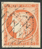 No 5, Orange, Obl Grille Sans Fin. - TB - 1849-1850 Cérès
