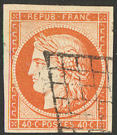No 5a, Orange Vif, Obl Grille. - TB - 1849-1850 Cérès