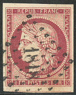 No 6, Carmin, Belle Nuance, Obl Pc 1818, Jolie Pièce. - TB - 1849-1850 Cérès