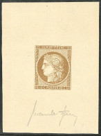 (*) Faux Spérati. No 1, 10c Bistre, Feuillet N°261 48x65, Signé. - TB - 1849-1850 Ceres