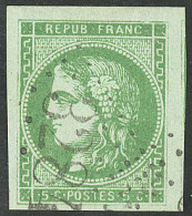 No 42Ba, Vert-jaune Foncé, Un Voisin, Obl Gc 3284. - TB - 1870 Uitgave Van Bordeaux