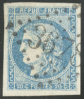 No 46Bh, Bleu Outremer, Obl Gc 3678. - TB. - R - 1870 Emission De Bordeaux