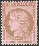 ** No 58, Brun Sur Rose, Très Frais. - TB - 1871-1875 Cérès