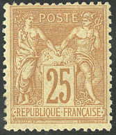 * No 92, Bistre Sur Jaune. - TB - 1876-1878 Sage (Type I)